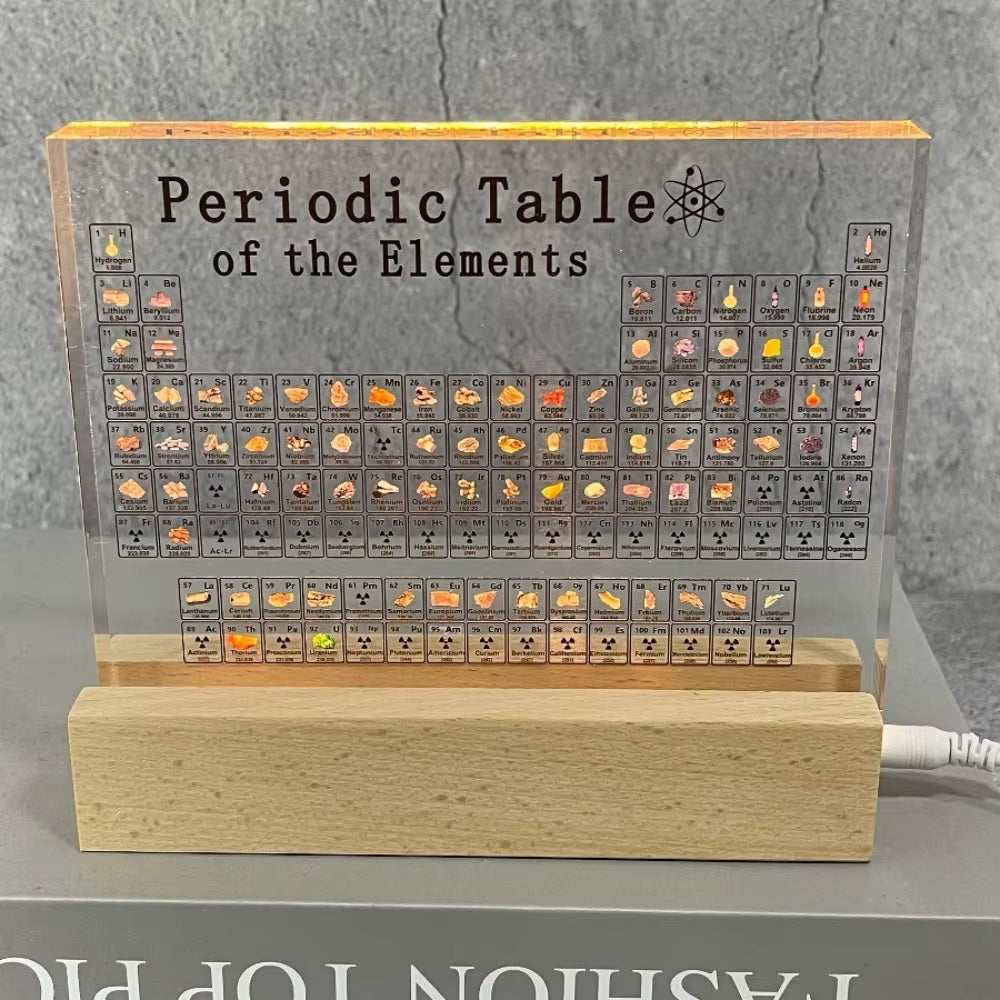 Acrylic Periodic Table Figurines Mendeleev Printing Element Periodic Table Desk Decor Chemistry Display House Accessories Gift