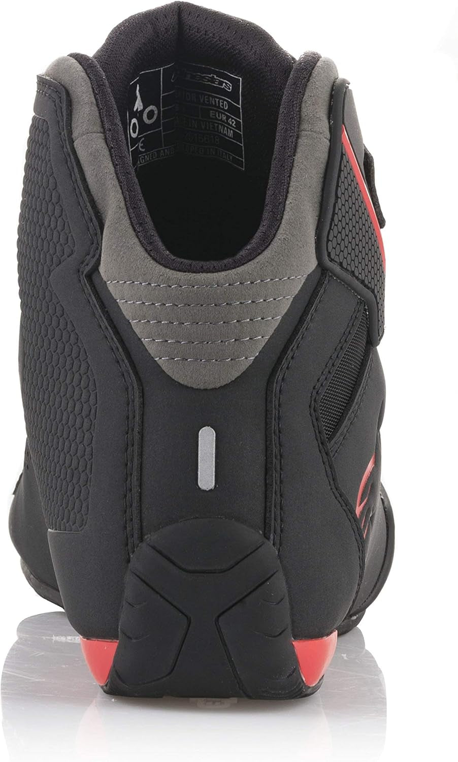 Alpinestars Men'S Sektor Vented Street Motorcycle Shoe, Black/Gray/Red, 10.5