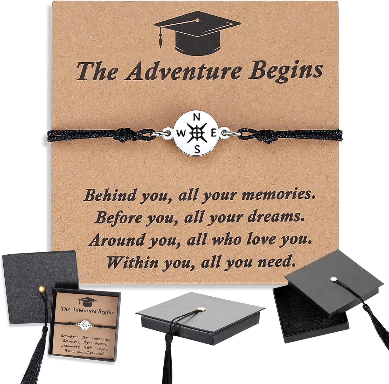 2025 Graduation Gifts for Her/Him - Adjustable Bracelet Comes in Cap Box with Card - for High School/College/Middle School Grads
