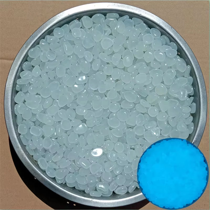 100Pcs Glow in the Dark Pebbles, Resin Luminous Stones for Landscape, Garden Paths, Potted Plants, Parks, Aquarium Decor,