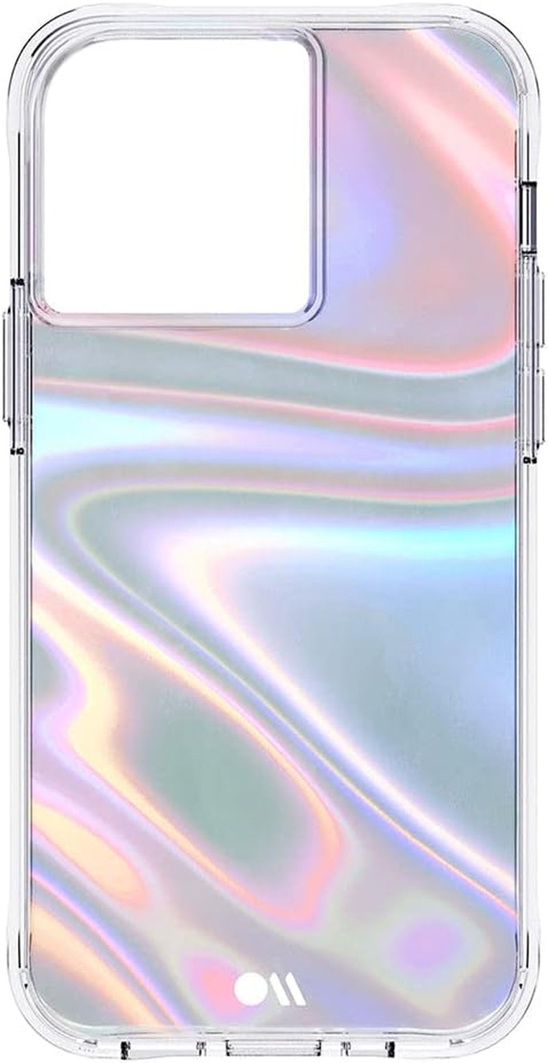 Case-Mate Soap Bubble Iphone 13 Pro Case [10Ft Drop Protection] [Wireless Charging Compatible] Luxury Cover for Iphone 13 Pro 6.1" - Iridescent Swirl Effect. Anti-Scratch, Shock Absorbing - Iridescent