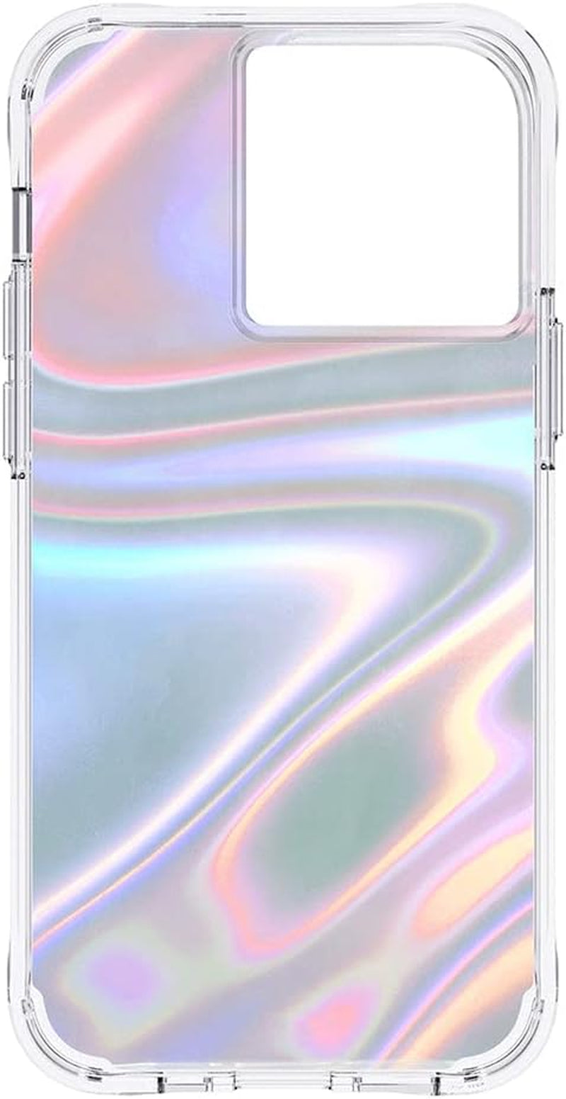 Case-Mate Soap Bubble Iphone 13 Pro Case [10Ft Drop Protection] [Wireless Charging Compatible] Luxury Cover for Iphone 13 Pro 6.1" - Iridescent Swirl Effect. Anti-Scratch, Shock Absorbing - Iridescent