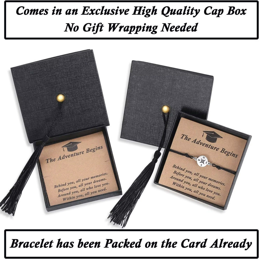 2025 Graduation Gifts for Her/Him - Adjustable Bracelet Comes in Cap Box with Card - for High School/College/Middle School Grads