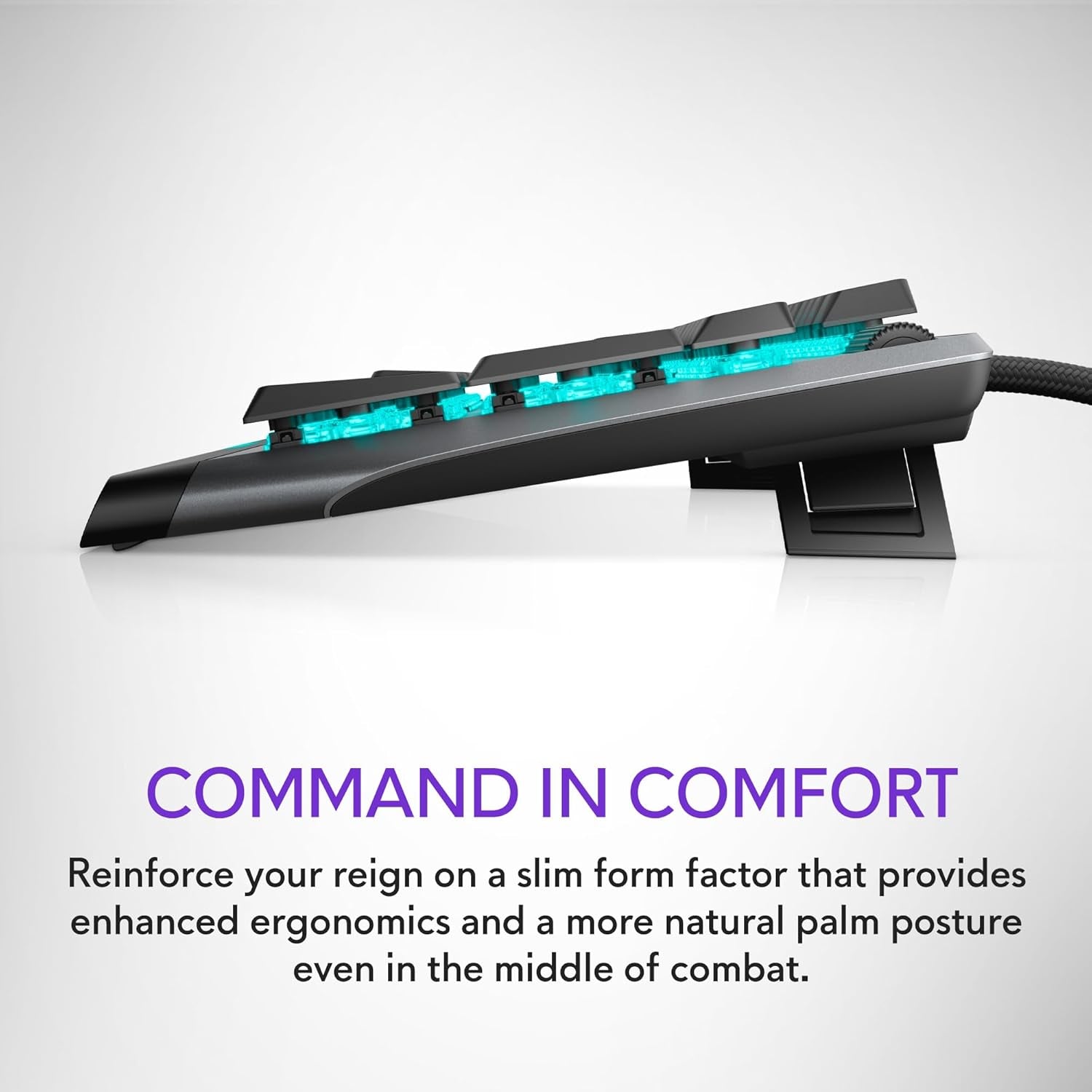 Alienware Low-Profile RGB Gaming Keyboard AW510K, Alienfx per Key RGB LED Color Backlighting, Media CONTROLS & USB Passthrough, Cherry MX Low Profile Red Switches