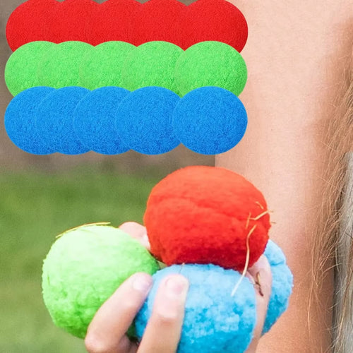 15PCS Reusable Sponge Water Balls Colorful Adult Kids Sponge Water Bomb Splash Balloons Swimming Pool Summer Water Toy Games