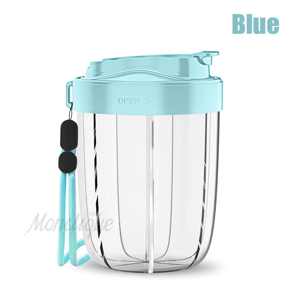 7 Grids Large Pill Cup Bottle Organizer Supplement Organizer for Holding 7 Various Vitamins Travel Pill Case Box Straw Container